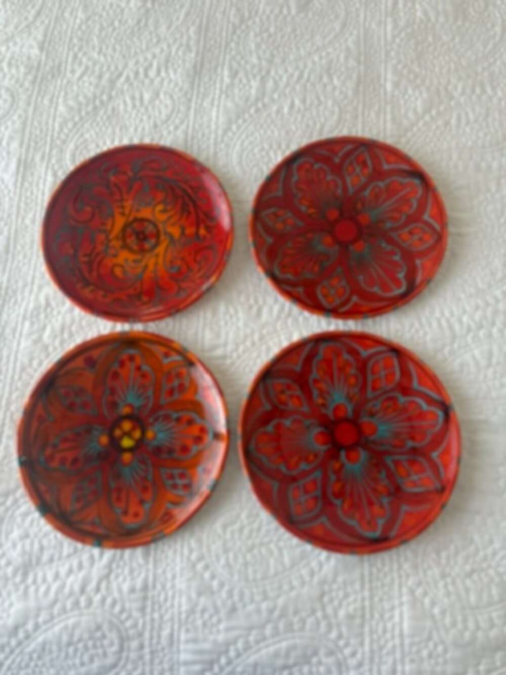 4 italian decorative plates tramonto